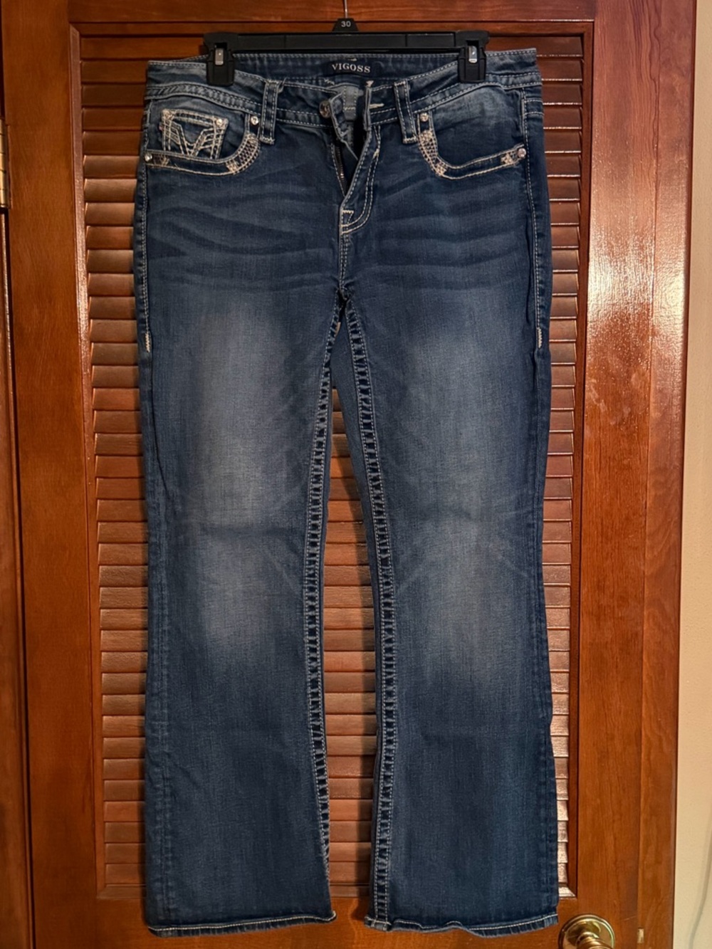 Vigoss Women's Indigo Bootcut Jeans with Faded Detailing